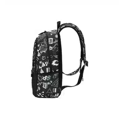 木村耀司 休闲百搭大容量通勤潮流多功能旅游 牛津纺 双肩包书包旅行包电脑包背包 常规 男女同款情侣款 涂鸦/机器人