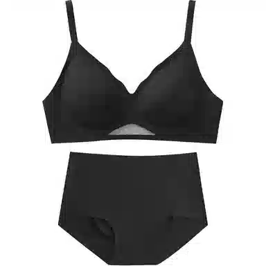 素肌良品 无痕聚拢裸感纯色内衣裤套装 女款