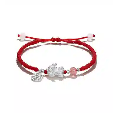 韵系 新中式貔貅福牌小众编织 玻璃 手链 女款