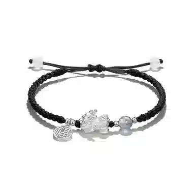 韵系 新中式貔貅福牌小众编织 玻璃 手链 女款