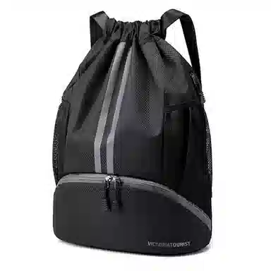 维多利亚旅行者 篮球包大容量收纳抽绳 双肩包 男女 干湿分离束口袋健身包  多色