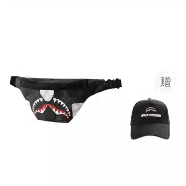 Sprayground Shark Logo Waist Bag Black