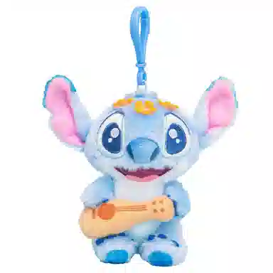 澳捷尔 迪士尼 史迪奇夏日度假系列 冰激凌吉他草帽款 玩偶周边