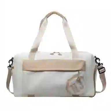 行途 大容量拼色设计 织物 手提健身包 大号 男女同款情侣款 黑色/米白色/蓝色/粉色/卡其色