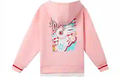 安踏 童装 字母印花连帽套头卫衣 女童 樱花粉