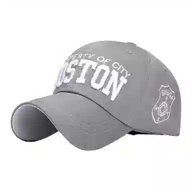 春夏透气吸湿排汗韩系牛仔个性破洞侧字母刺绣显脸小软顶弯檐遮阳防晒帽 棉 鸭舌帽 男女同款情侣款