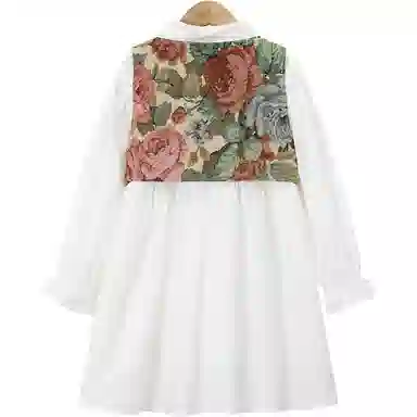 梦特娇 花色设计马甲纯棉裙装套装 儿童款