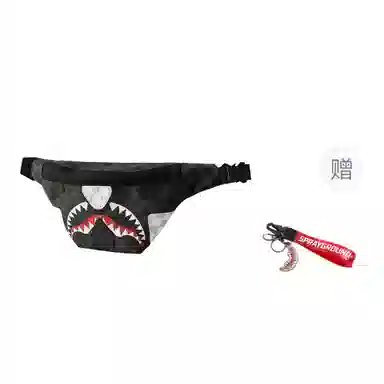 Sprayground Shark Logo Waist Bag Black