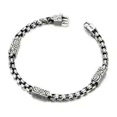 IDEAGEMER Vintage Silver Bracelet 925