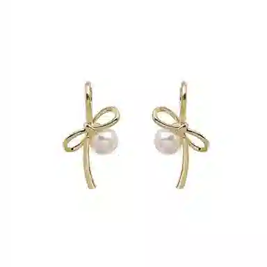 韵系 蝴蝶结小众设计独特 铜 耳环 女款