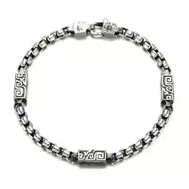 IDEAGEMER Vintage Silver Bracelet 925