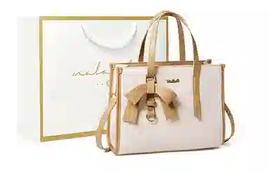 纳兰杜 女包通勤百搭大容量实用休闲女士包包 牛皮拼合成革 手提包托特包单肩包斜挎包 常规 女款 米白拼杏/子夜黑