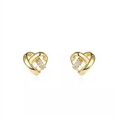 韵系 爱心锆石高级感轻奢小众设计感 电镀 耳钉 女款
