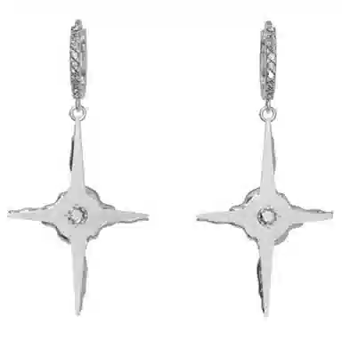 KVK Four-Point Star Earrings