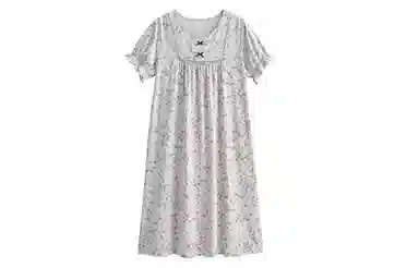 歌倩雅 甜美可爱公主风短袖长款睡裙 女款 图色