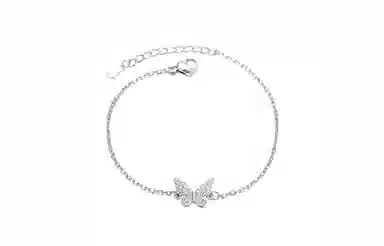 牧言 冷淡风气质简约小众设计高级感 光面立体璀璨蝶梦手饰多蝶流苏锁骨链套装 合金 闪耀蝴蝶手链 女款