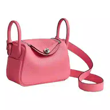 HERMES Lindy II mini Clemence 8W Rose Azalee