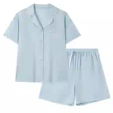 舒雅 梭织透气翻领睡衣套装 女款