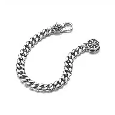 IDEAGEMER Cross Cuban Bracelet 925 Silver