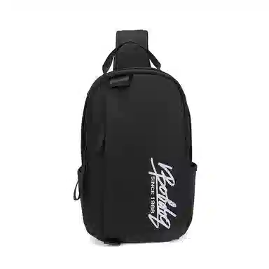 巴布豆 休闲百搭简约时尚 尼龙 胸包 常规 男女同款情侣款 浅蓝/紫色/粉色/黑色