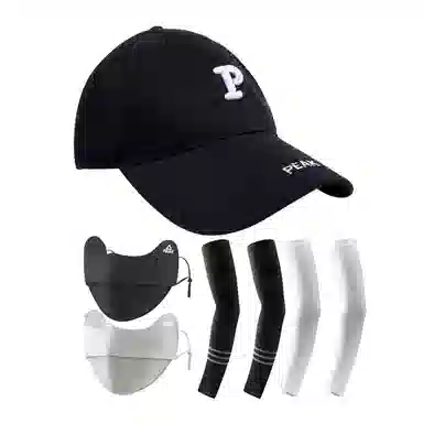 匹克 时尚简约百搭字母绣花春夏户外旅游出街防晒帽韩版棒球帽套装 棉 鸭舌帽 男女同款情侣款 多色