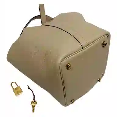 HERMES Picotin Lock 18 Taurillon Clemence 8Q BEIGE MARFA