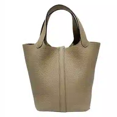 HERMES Picotin Lock 18 Taurillon Clemence 8Q BEIGE MARFA