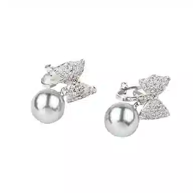 卡铂雅 银色珍珠高级极简感复古设计港风气质 铜 耳环 女款