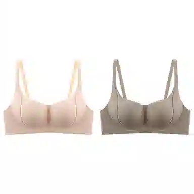 莫代尔 小胸聚拢饱满内衣显大无痕无钢圈薄款防下垂无钢圈软支撑透气美背胸罩文胸 女款 组合装