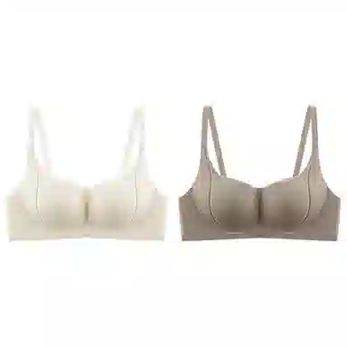 莫代尔 小胸聚拢饱满内衣显大无痕无钢圈薄款防下垂无钢圈软支撑透气美背胸罩文胸 女款 组合装