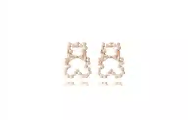 牧言 甜美可爱简约小众设计高级感 立体镂空圆环幻彩蝶梦蝴蝶结小熊耳饰套装 合金 蝴蝶圆圈耳环 女款