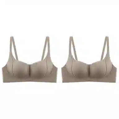 莫代尔 小胸聚拢饱满内衣显大无痕无钢圈薄款防下垂无钢圈软支撑透气美背胸罩文胸 女款 组合装