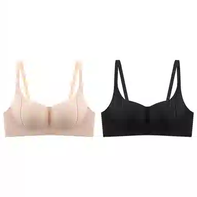莫代尔 小胸聚拢饱满内衣显大无痕无钢圈薄款防下垂无钢圈软支撑透气美背胸罩文胸 女款 组合装