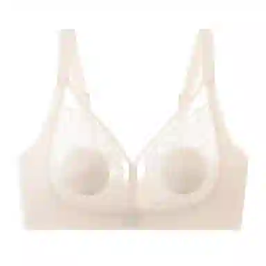 莫代尔 蕾丝性感薄款聚拢大胸显小美背防下垂收副乳柔软无痕轻薄裸感亲肤收副乳文胸 女款