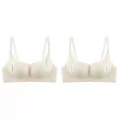 莫代尔 小胸聚拢饱满内衣显大无痕无钢圈薄款防下垂无钢圈软支撑透气美背胸罩文胸 女款 组合装