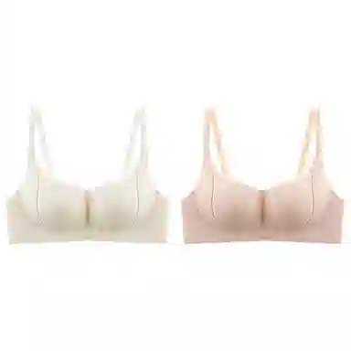 莫代尔 小胸聚拢饱满内衣显大无痕无钢圈薄款防下垂无钢圈软支撑透气美背胸罩文胸 女款 组合装