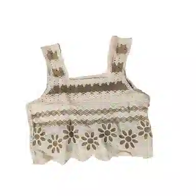 木清清 拼色钩花镂空套头吊带 女款