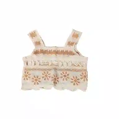 木清清 拼色钩花镂空套头吊带 女款