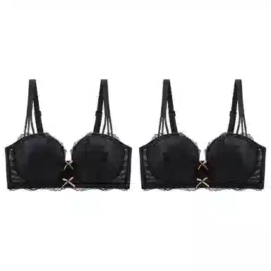 莫代尔 轻薄蕾丝透气大胸显小胸服帖内衣聚拢收副乳防下垂调整型胸罩文胸 女款