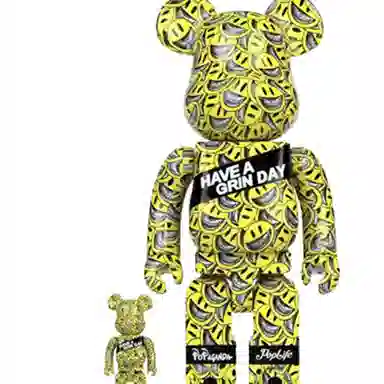 BE@RBRICK x Ron English Yellow Smiley 100%400%