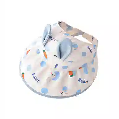 撞青春 可爱空顶小兔胡萝卜大檐遮阳夏天太阳 棉 防晒帽 儿童款