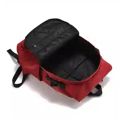 木村耀司 休闲运动简约百搭大容量通勤潮流多功能旅游运动多口袋 牛津纺 电脑包旅行包背包双肩包 男女同款 黑色/红色 大号