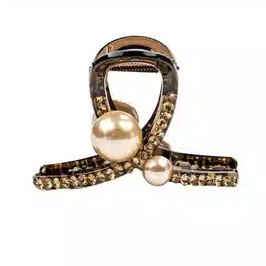 卡铂雅 香槟色宝石极简高级感港风气质复古休闲潮流设计 发夹 女款