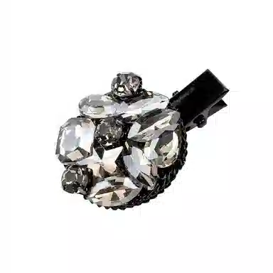 卡铂雅 黑色圆形宝石极简高级感港风气质复古休闲潮流设计 发夹 女款