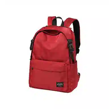 木村耀司 休闲运动简约百搭大容量通勤潮流多功能旅游运动多口袋 牛津纺 电脑包旅行包背包双肩包 男女同款 黑色/红色 大号