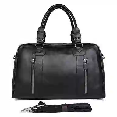 DOSRFINI Large Capacity Leather Briefcase Black Gray