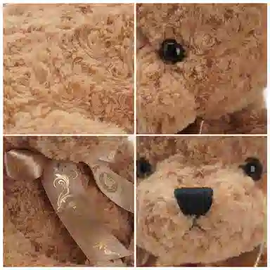 柏文熊 泰迪熊 领结害羞熊 粉色/紫色/卡其色 动物 玩偶 毛绒公仔