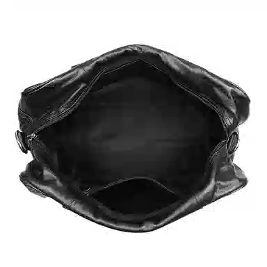 DOSRFINI Large Capacity Leather Briefcase Black Gray