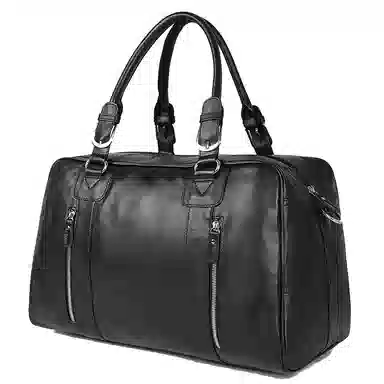 DOSRFINI Large Capacity Leather Briefcase Black Gray