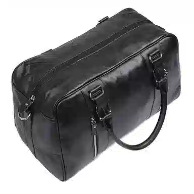 DOSRFINI Large Capacity Leather Briefcase Black Gray